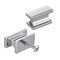 10 Pack Rectangular Chrome Cabinet Knobs Premium Zinc Alloy Modern Drawer and Door Handles with Screws